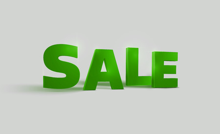 Vector illustration of 3d word SALE in green glossy colorのイラスト素材