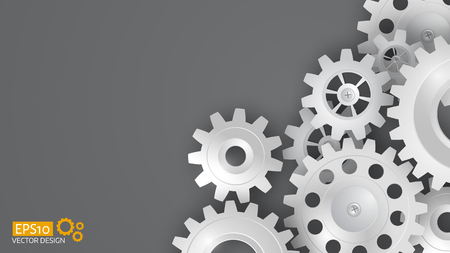 White 3d gears on the gray background. Infographic template. Vector design. eps10
Technology background.のイラスト素材