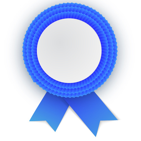 Colorful  blue rosette with empty paper plate. Place for text. Eps10 vector design.のイラスト素材