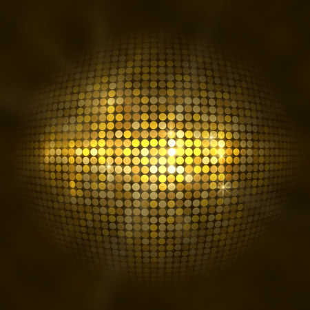 Vector gold disco lights  background. Vector designのイラスト素材
