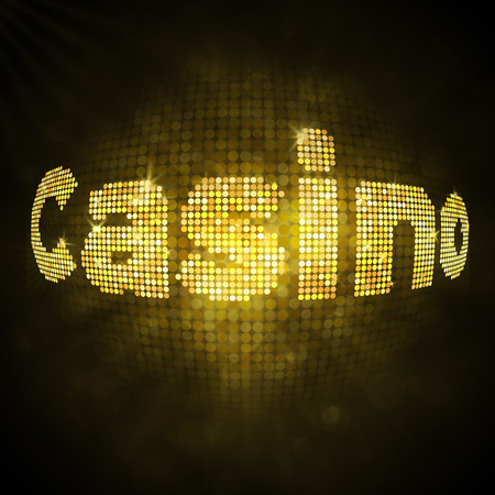 Vector gold disco lights background. Vector design. Casino. Gold glitterの写真素材