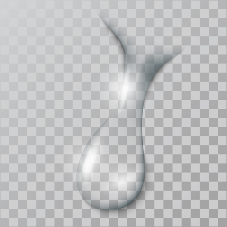 A realistic   water  drop, with  shadows, reflections and flaresのイラスト素材