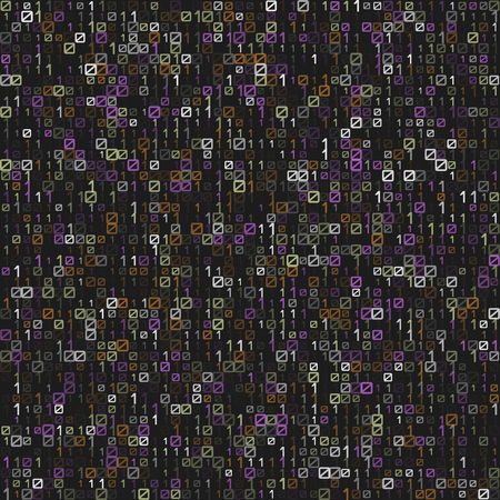 Abstract colorful technology seamless pattern background. Binary computer code.のイラスト素材