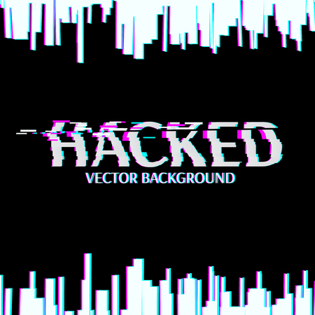 Hacked. Glitched. Abstract Digital Background. Vector Illustration.のイラスト素材