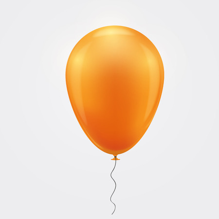 Orange realistic balloon. Blue inflatable ball realistic isolated white background. Balloon in the form of a illustrationのイラスト素材