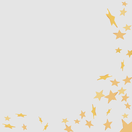 
Confetti cover from gold stars. Swirl path like corner vignette. Design element, special effect on white background.のイラスト素材