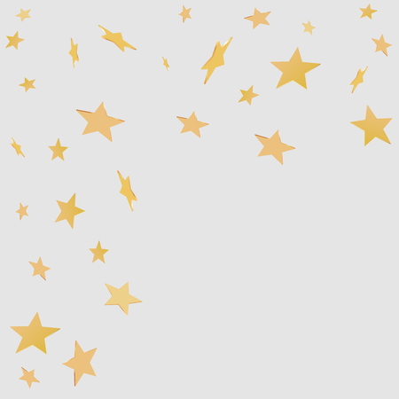 
Confetti cover from gold stars. Swirl path like corner vignette. Design element, special effect on white background.のイラスト素材