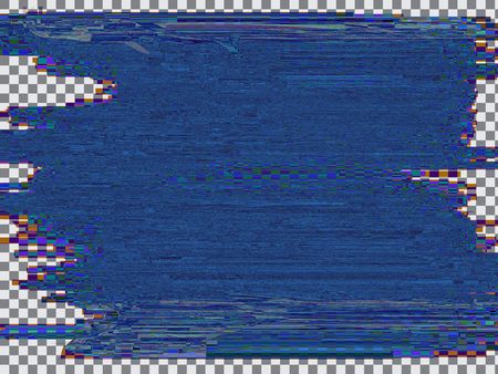 Glitched abstract blue vector background. Digital decay, signal error, television fail. Trendy design for print poster, brochure cover, website and other projects.のイラスト素材