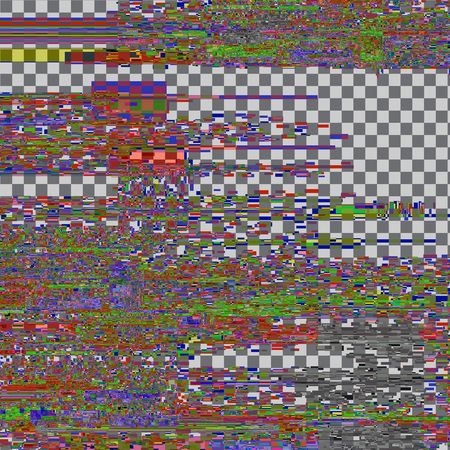 Glitch texture. Computer screen error. Digital pixel noise abstract design. Television signal fail. Data decay. Transparency glitch background. Monitor technical problem.のイラスト素材