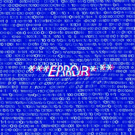 Distorted  binary code on blue. Glitched Word Error. Abstract Background. Vector Illustration. Vector EPS-10.のイラスト素材