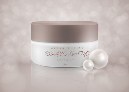 Beautiful stylish realistic cream jar vector illustration for advertisementのイラスト素材