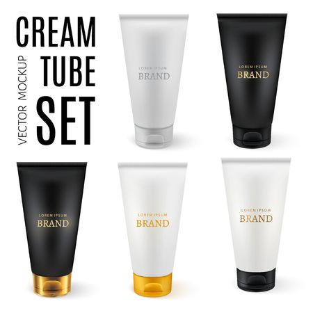 Realistic plastic tubes for cosmetic products illustration.のイラスト素材