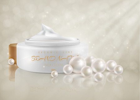 Premium VIP cosmetic ads, organic luxury facial cream for sale.のイラスト素材