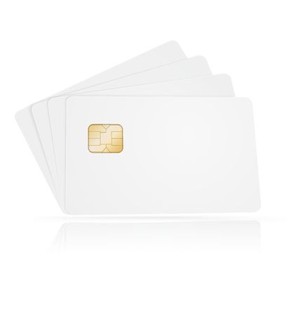 Realistic vector illustration of four blank chip cards.のイラスト素材