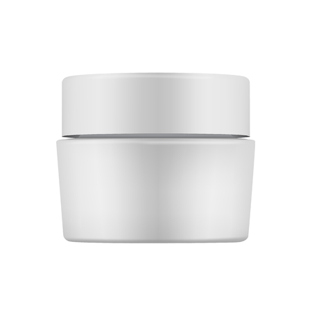 Isolated closed gray cream jar.のイラスト素材