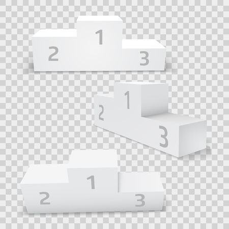 Empty white rectangular winner podium set.のイラスト素材