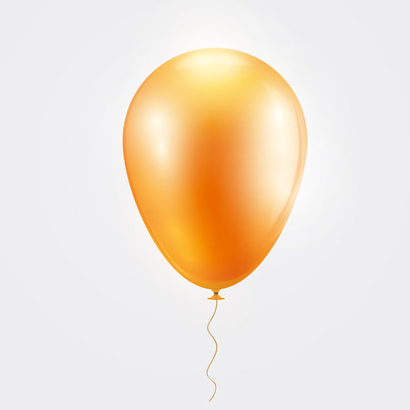 Realistic orange baloon on isolated on white background. Vector decoration.のイラスト素材