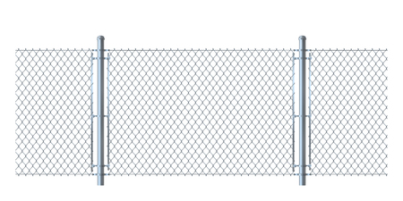 Seamless fence made of  metal wire mesh.のイラスト素材