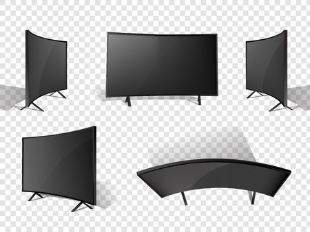 Realistic modern television set. Lcd display screen, tv digitalのイラスト素材