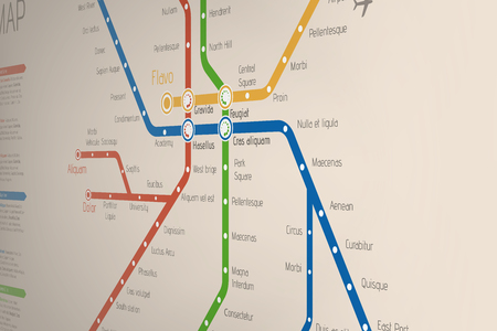 Abstract  metro or subway map design template.のイラスト素材