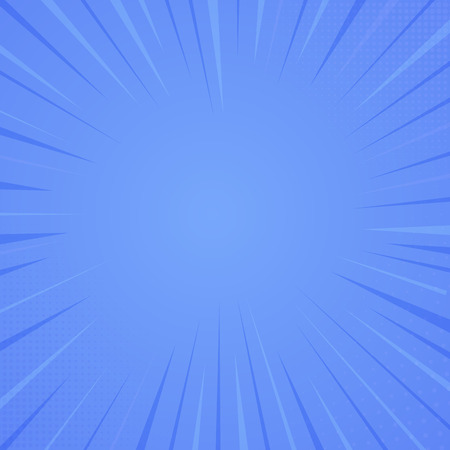 Comic book style background, halftone print texture. Vector illustration on blue backgroundのイラスト素材