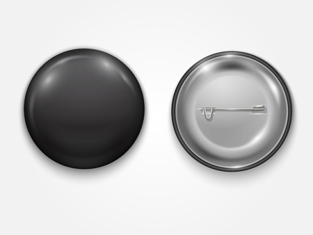 Realistic black Blank  badge, vector realistic illustration isolated on white background.のイラスト素材