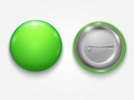 Realistic green Blank  badge, vector realistic illustration isolated on white background.のイラスト素材