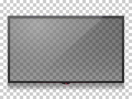 Realistic computer monitor display or smart TV mock up vector illustration.のイラスト素材