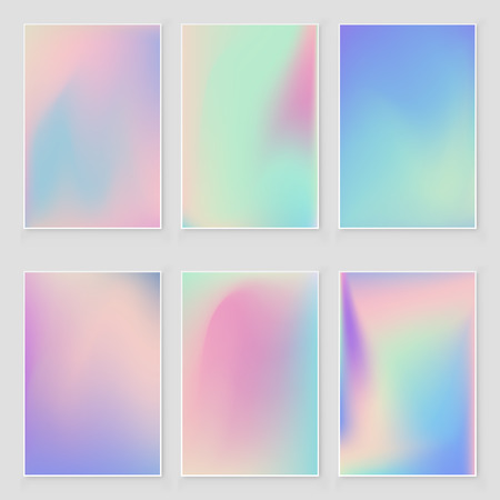 Hologram  blurred background set Blurred abstract iridescent holographic foil background. Iridescent   backdrop for creative projectのイラスト素材
