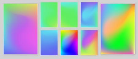 Soft color mesh gradient background set. Abstract vector design. Vector templates for placards, banners, flyers, presentations and reportのイラスト素材