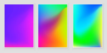 Blurred abstract  color background set. Trendy modern design Colorful rainbow gradientのイラスト素材