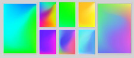 Bright  gradient background set for mobile applications. Soft color background design Colorful rainbow gradientのイラスト素材