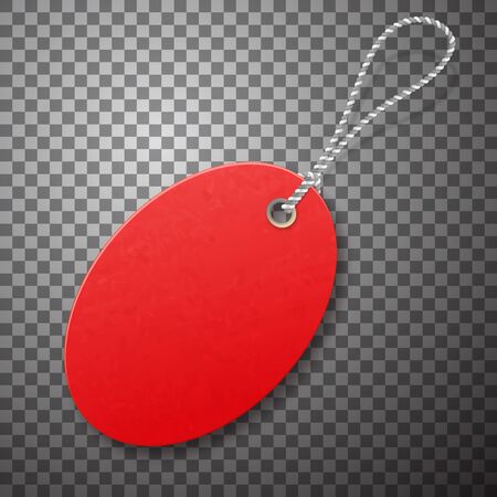 Red realistic textured sell tag with rope.のイラスト素材