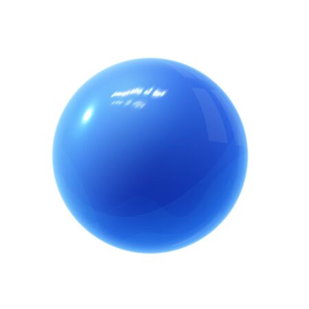 Realistic blue glossy 3D sphere with reflections.のイラスト素材