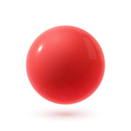 Realistic red glossy 3D sphere with reflectionのイラスト素材
