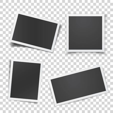 Retro photograph set isolated on abstract checkered background.のイラスト素材