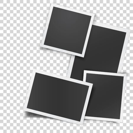 Retro photograph set isolated on abstract checkered background.のイラスト素材