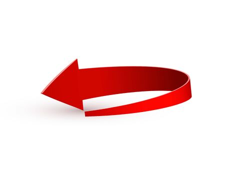 Realistic red swirling arrow. Vector illustration on a white backgroundのイラスト素材