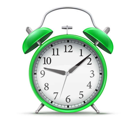 3D realistic green home alarm clock for concept design.のイラスト素材