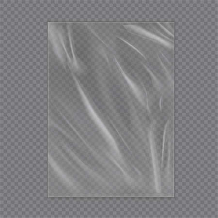 Realistic plastic wrap texture . Stretched polyethylene coverのイラスト素材