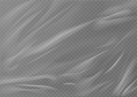Realistic plastic wrap texture . Stretched polyethylene coverのイラスト素材