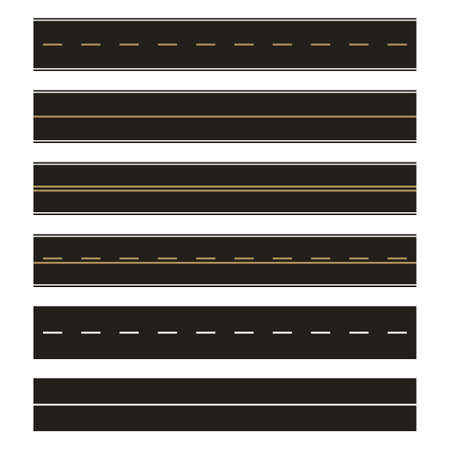 Vector template set of straight asphalt roads.のイラスト素材