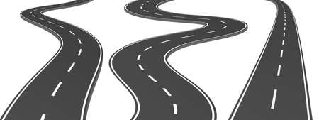 Realistic vector 3d set of curved roads and highways. Vector graphic.のイラスト素材