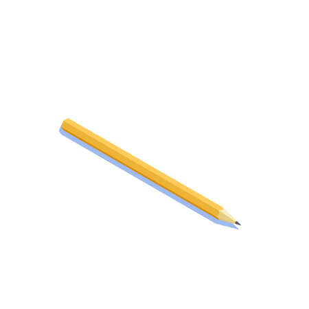 Yellow pencil isometric vector illustration isolated on white backgroundのイラスト素材