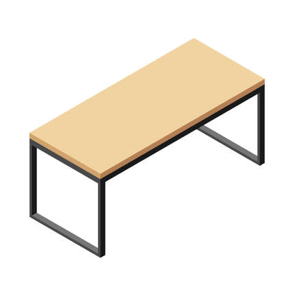 Vector isometric illustration of a writing or computer desk in a modern styleのイラスト素材