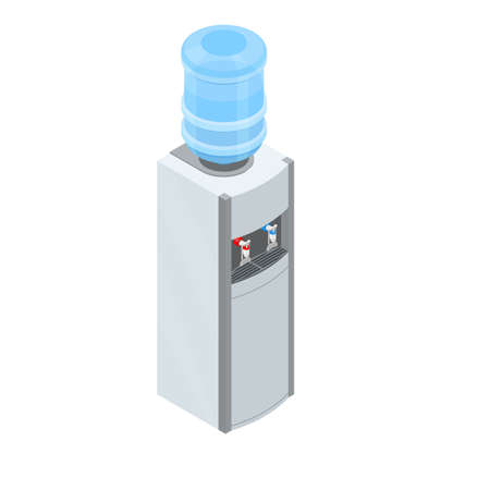 Water cooler isometric in modern style. Office equipment. Interior elementのイラスト素材