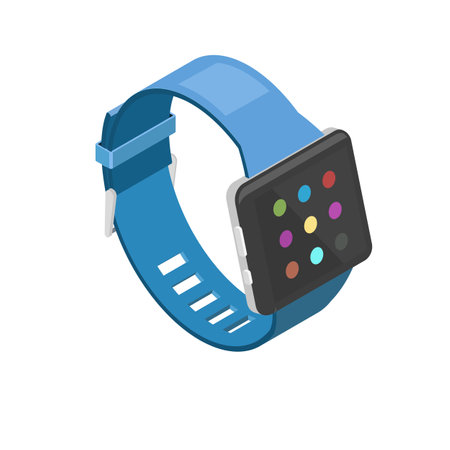 Isometric smart watch. Modern isometric illustration. Innovation future technologies.のイラスト素材