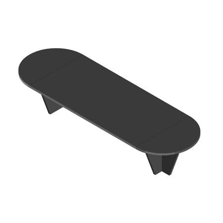 Black large oval table for corporate negotiations and meetings. Flat vector illustrationのイラスト素材