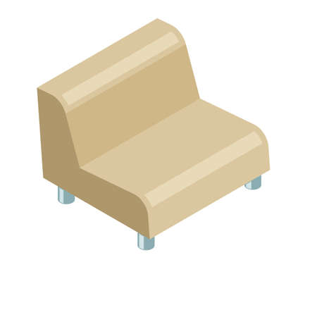 Beige leather modern office sofa. A place to wait or relax in an office or living areaのイラスト素材