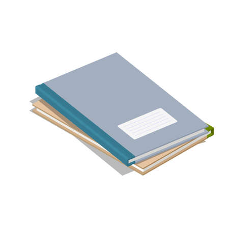 Stack of logbooks. Archive work symbol. Office stationeryのイラスト素材